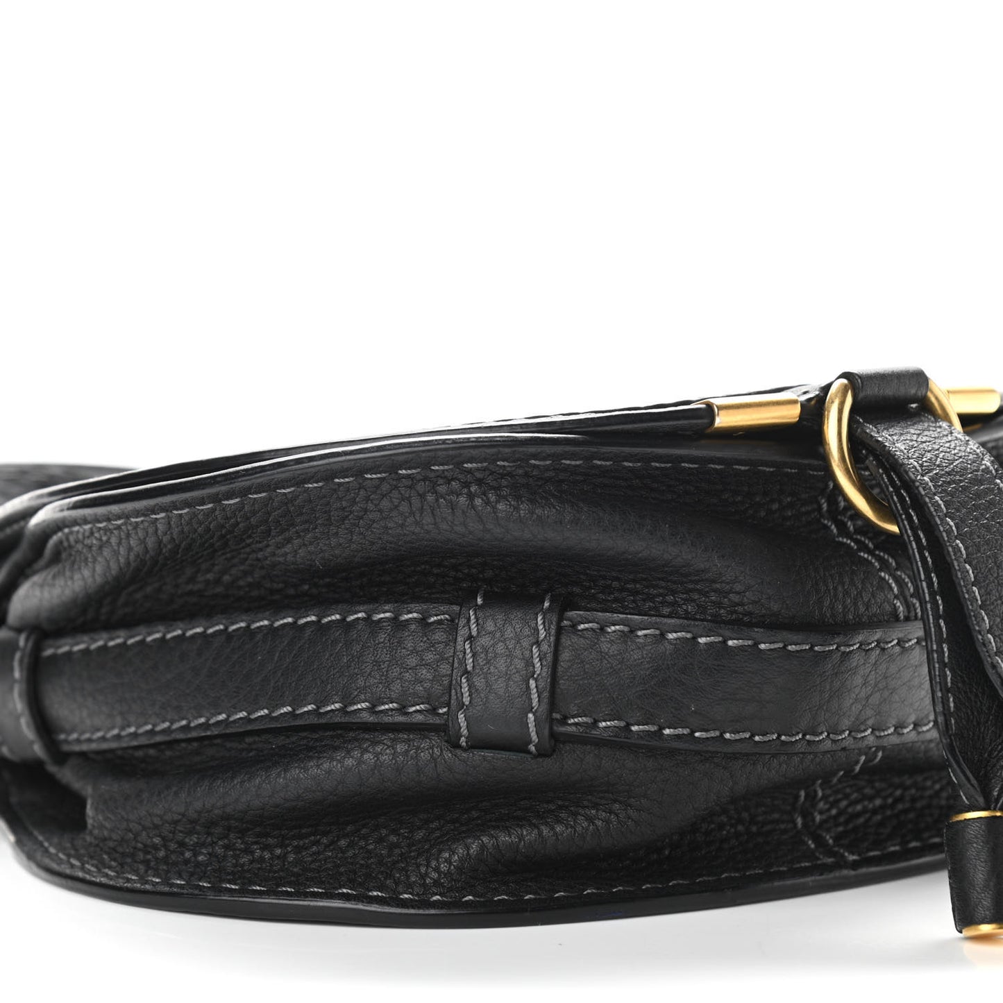 Calfskin Mini Marcie Round Crossbody Bag Black