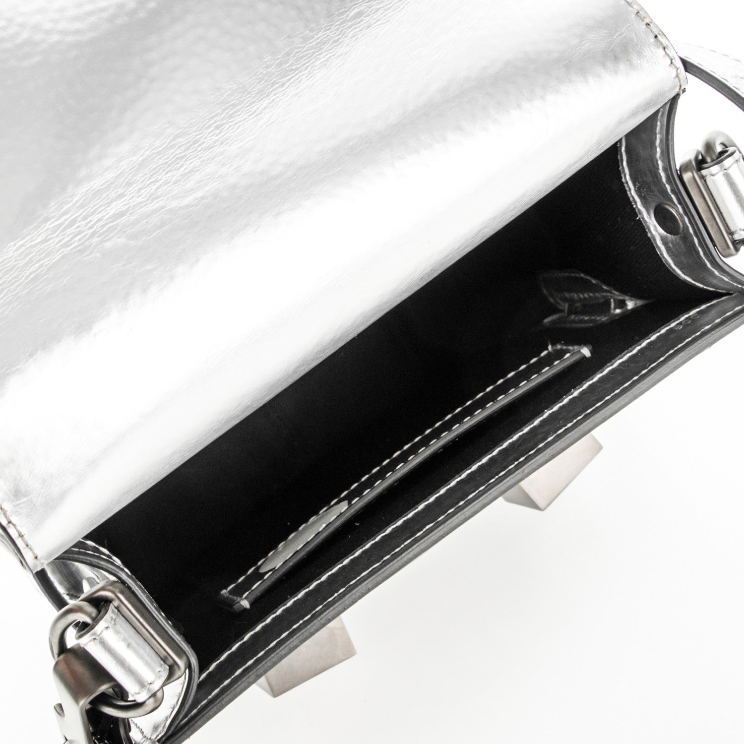 Proenza Schouler Metallic Patent Calfskin Tiny PS11 Shoulder Bag Silver 6 of 9