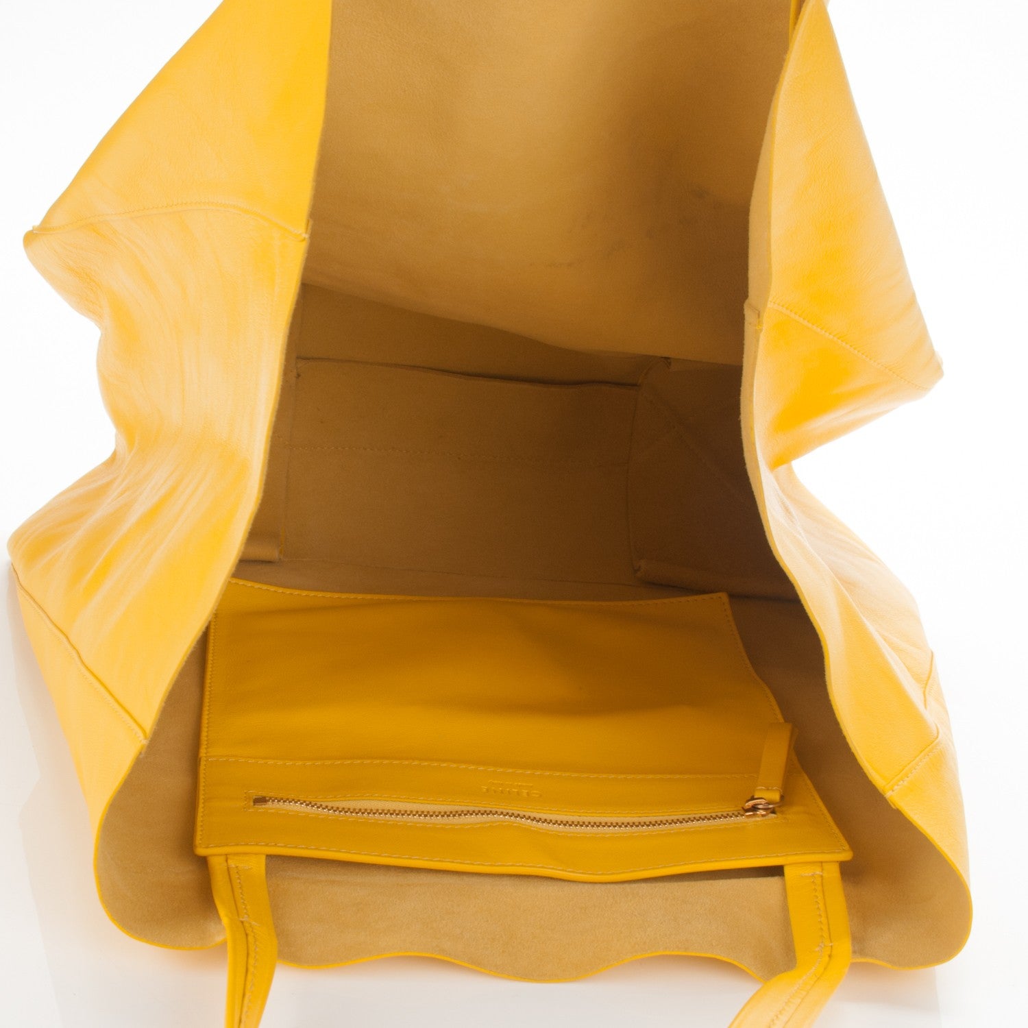 Celine Lambskin Horizontal Cabas Sun Yellow 7 of 8