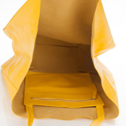 Celine Lambskin Horizontal Cabas Sun Yellow 7 of 8
