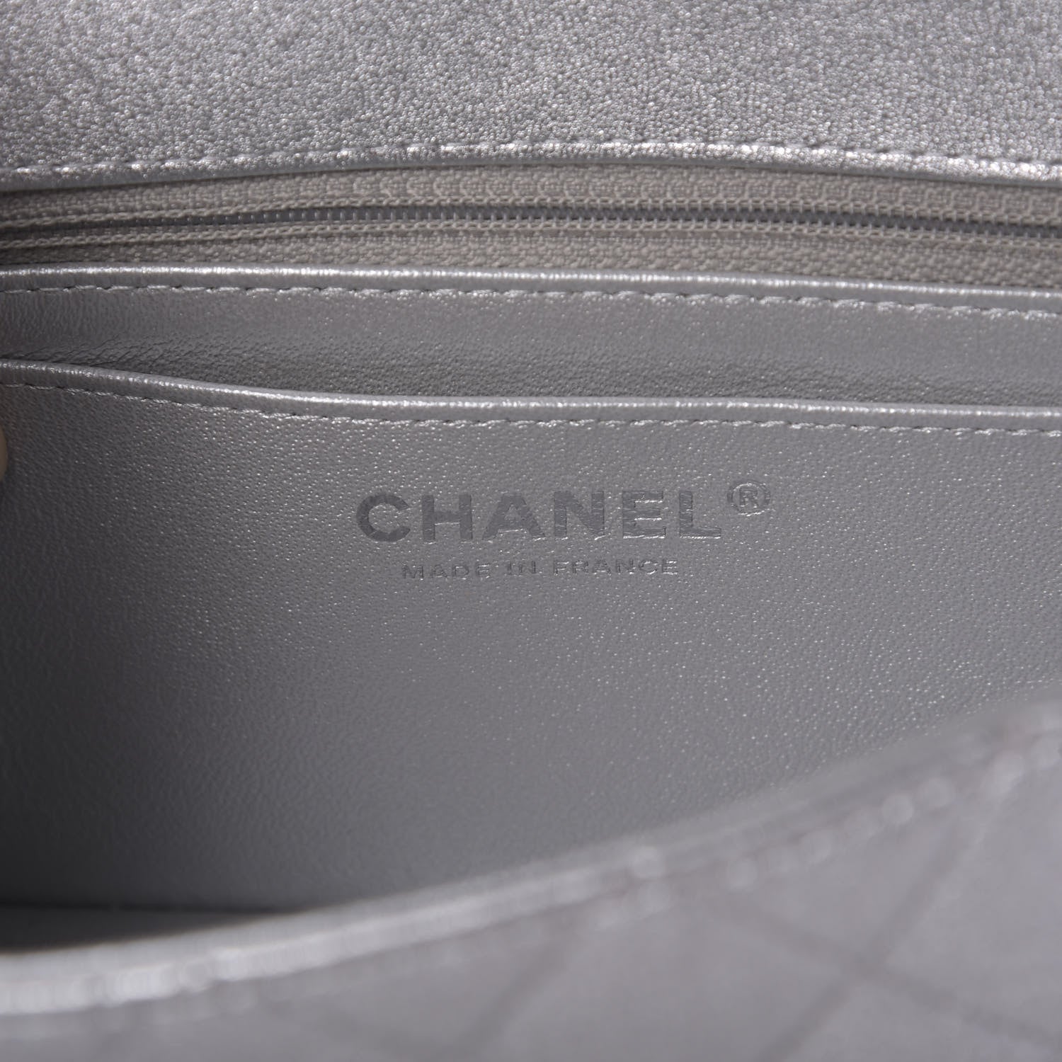 Chanel Metallic Lambskin Quilted Mini Rectangular Flap Silver 8 of 9