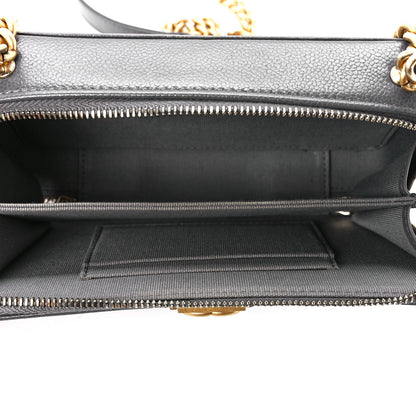 Chanel Caviar Quilted Boy Zip Phone Holder With Chain Grey 5 of 11