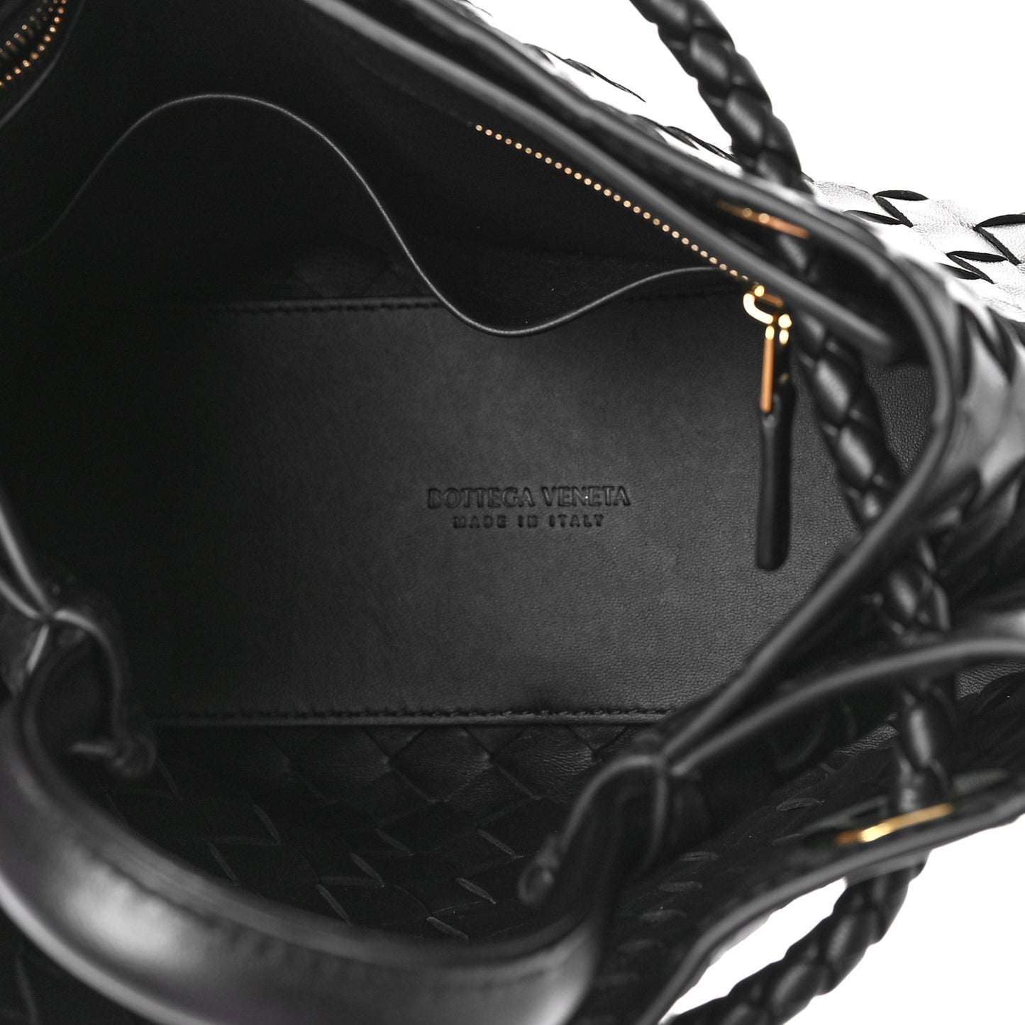 Nappa Intrecciato Small Andiamo Shoulder Bag Black