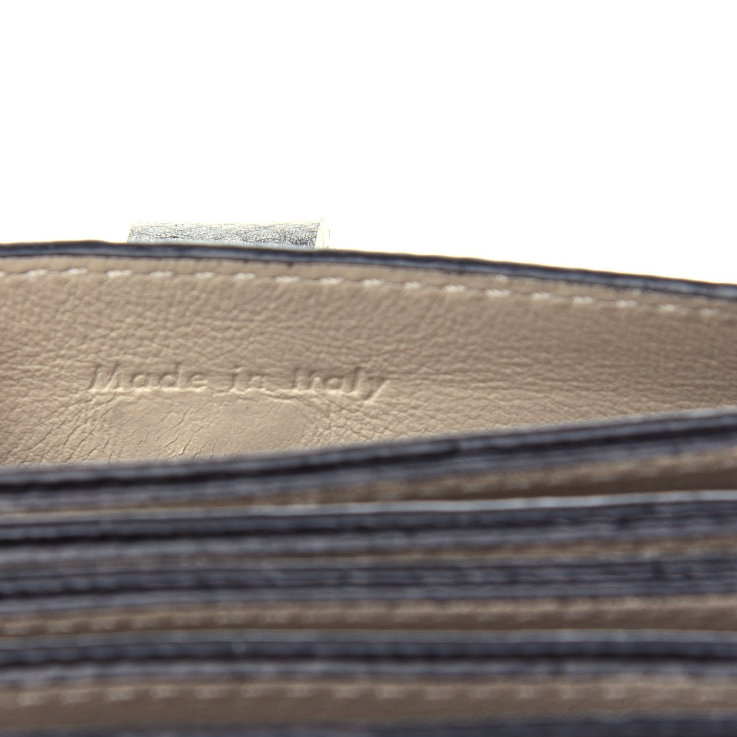 Celine Grained Shiny Calfskin Accordion Card Holder Black Chalk 6 of 6