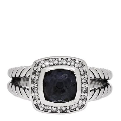 David Yurman Sterling Silver Diamond Black Orchid 7mm Petite Albion Ring 49 5 1 of 5