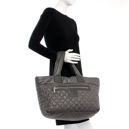 Chanel Nylon Quilted Large Coco Cocoon Tote Grey 2 of 7