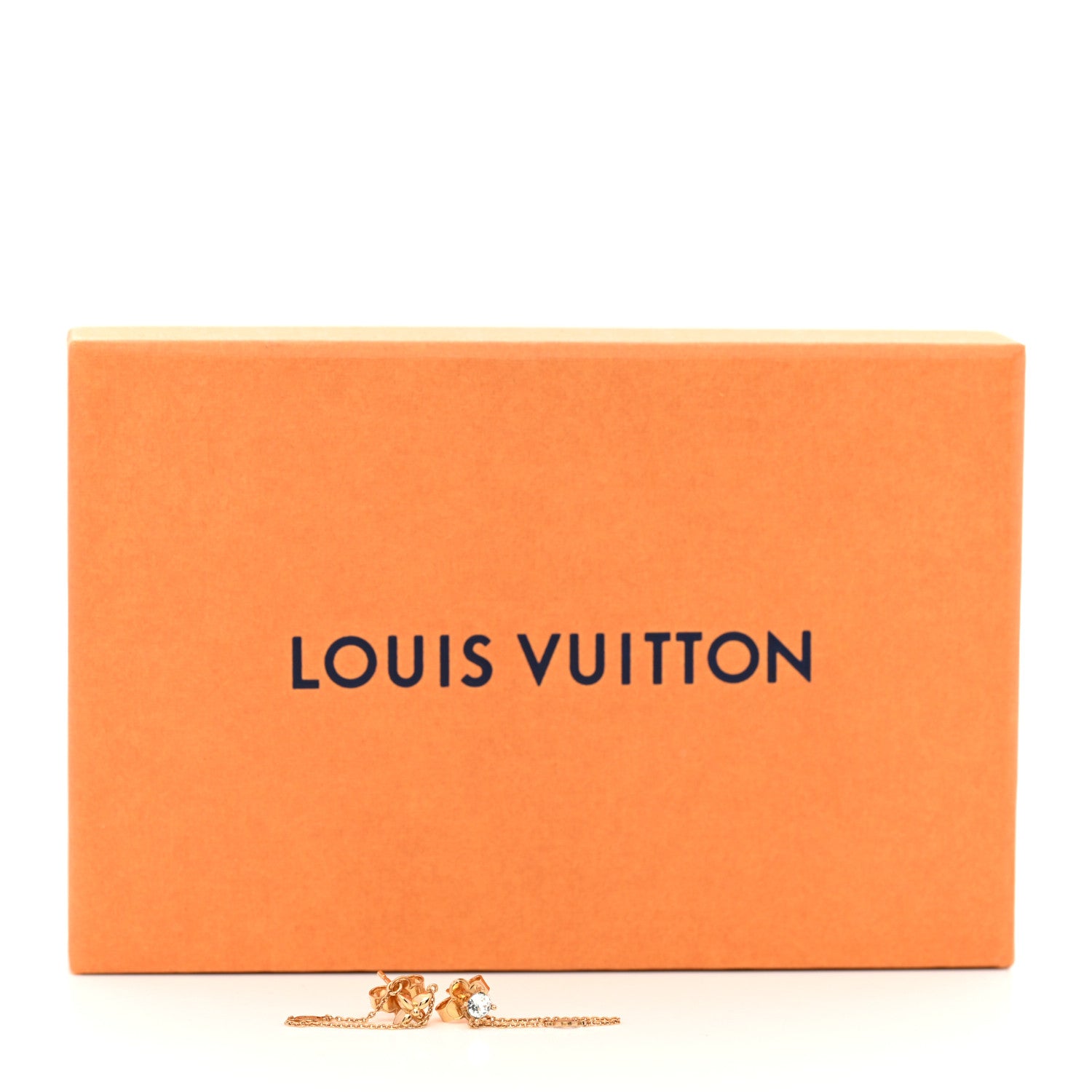Louis Vuitton Metal Crystal Petit Louis Earrings Gold 5 of 5