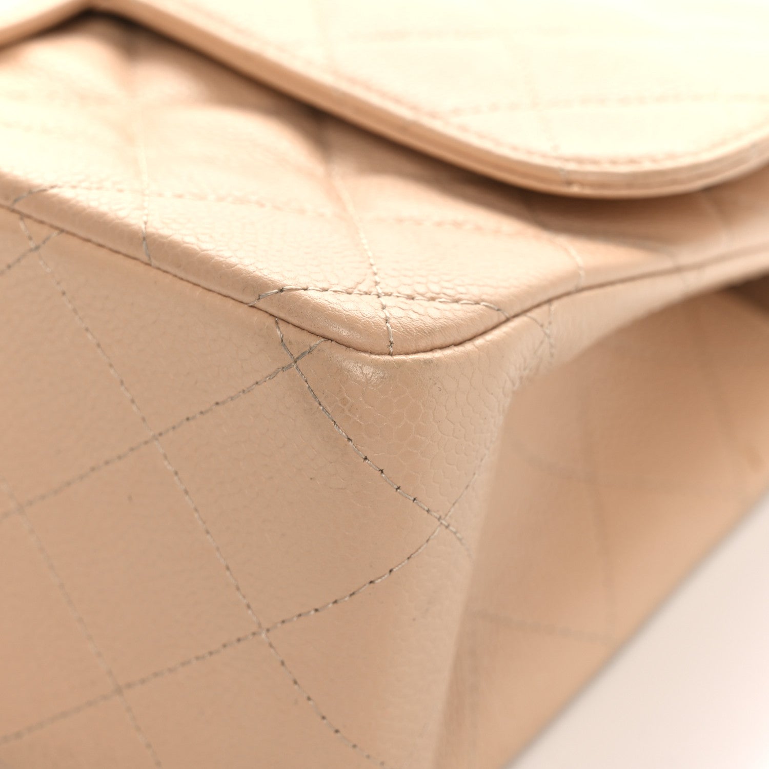 Chanel Caviar Quilted Jumbo Double Flap Beige 10 of 19