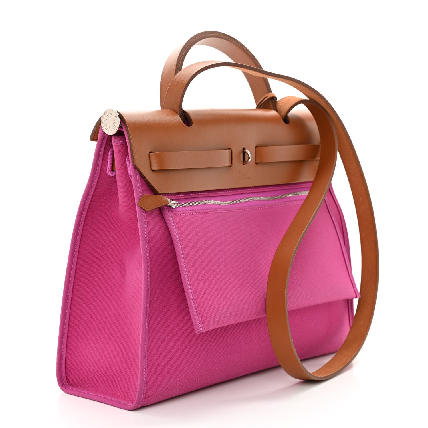Hermes Vache Hunter Toile Herbag Zip 31 PM Magnolia Fauve 4 of 14