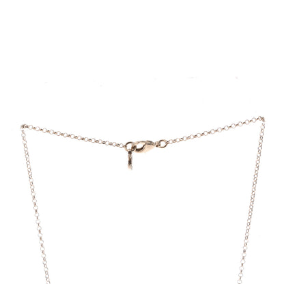 Chanel Resin Crystal CC Heart Necklace Pearly White Gold 4 of 5