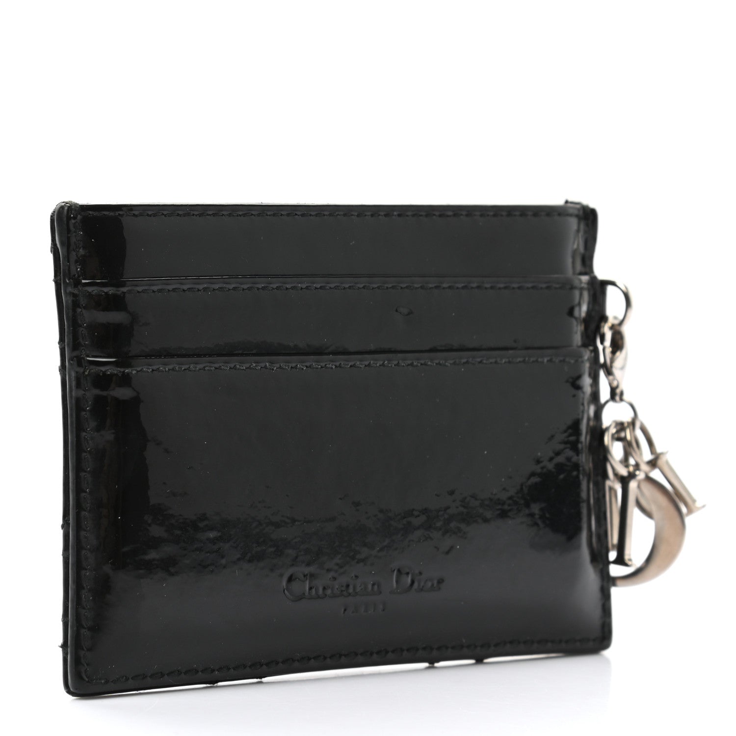 Christian Dior Patent Cannage Lady Dior Card Holder Black 3 of 7