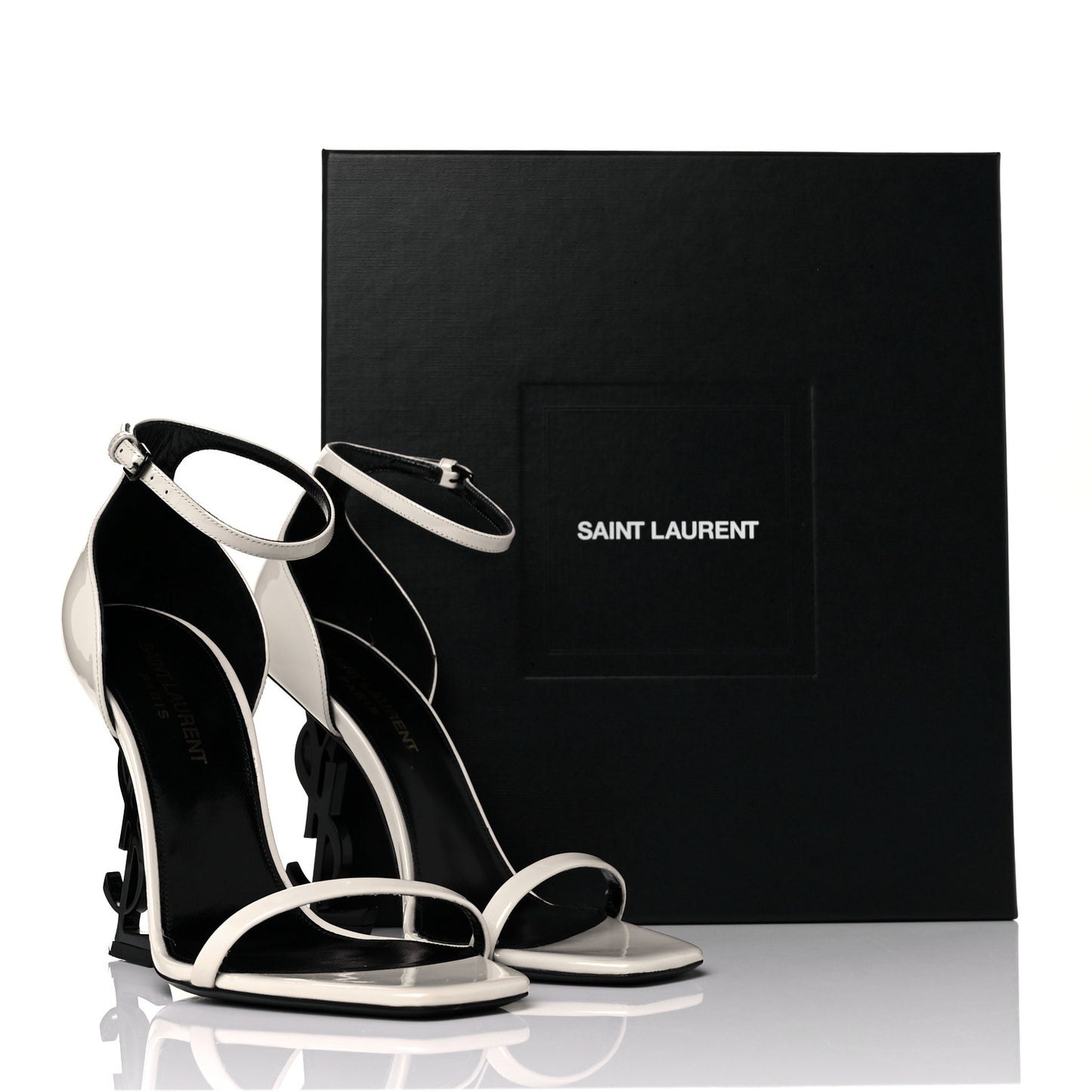 Patent Calfskin Opyum 110 Sandals 36.5 Neutro