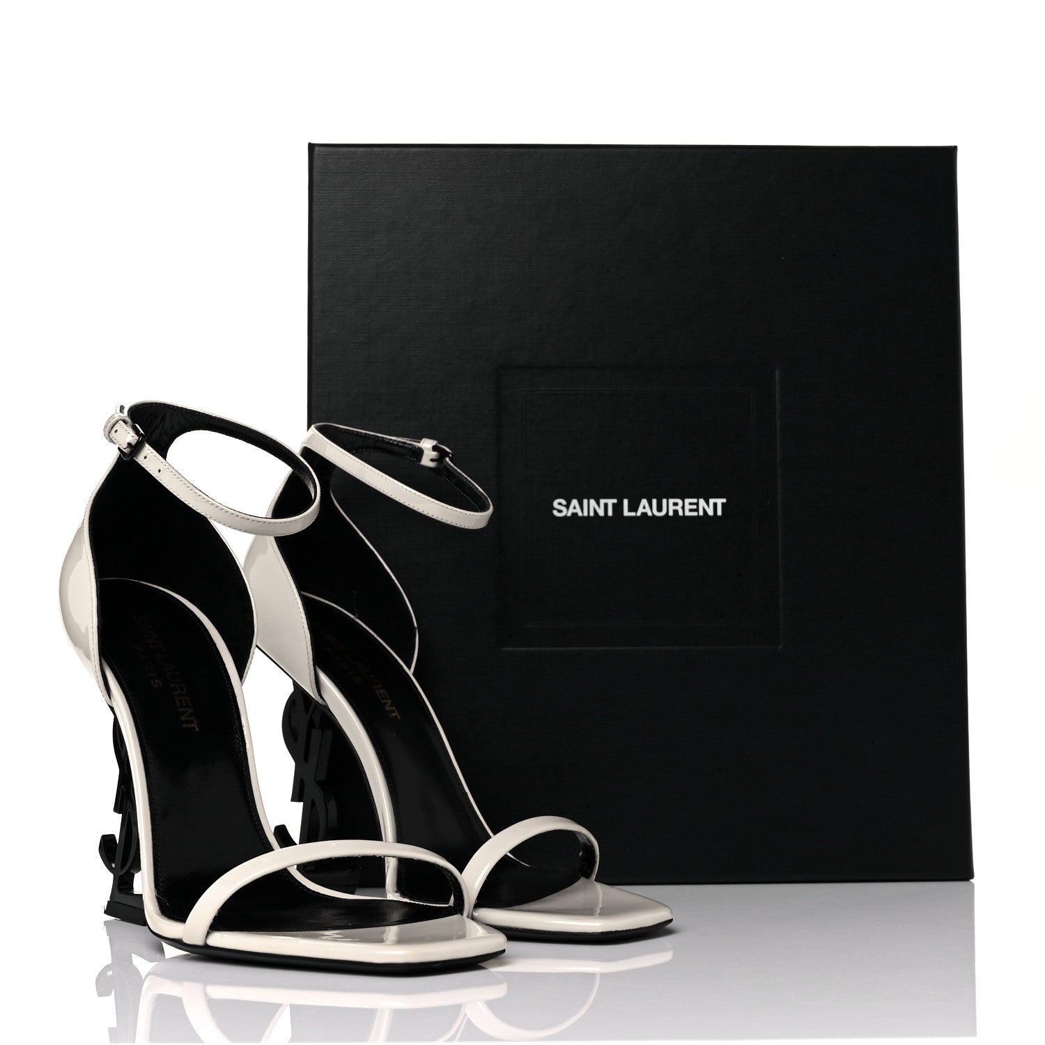 Saint Laurent Patent Calfskin Opyum 110 Sandals 36.5 Neutro 9 of 9