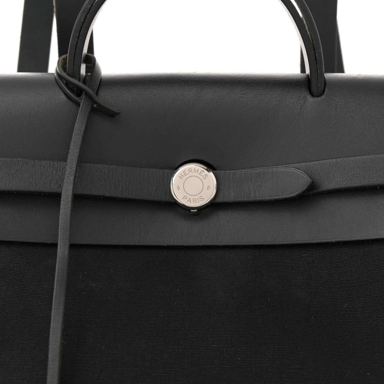 Hermes Toile Vache Calfskin Herbag 30 PM Backpack Black 9 of 14