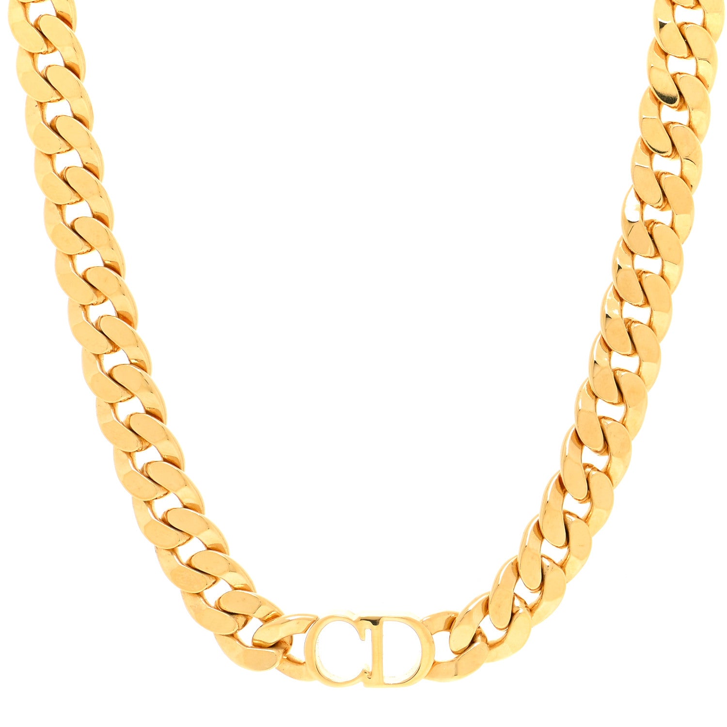 Christian Dior Metal Danseuse Etoile Chain Choker Necklace Gold 1 of 5