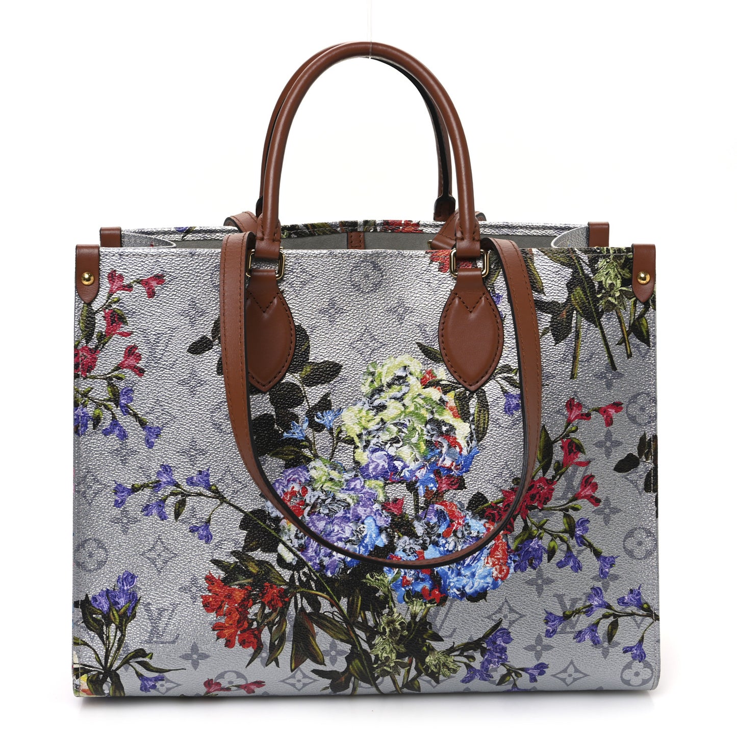 Metallic Monogram LV Garden OnTheGo MM Silver