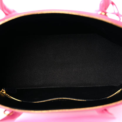 Balenciaga Signature Grained Calfskin Logo M Ville Top Handle Bag Acid Pink 5 of 17