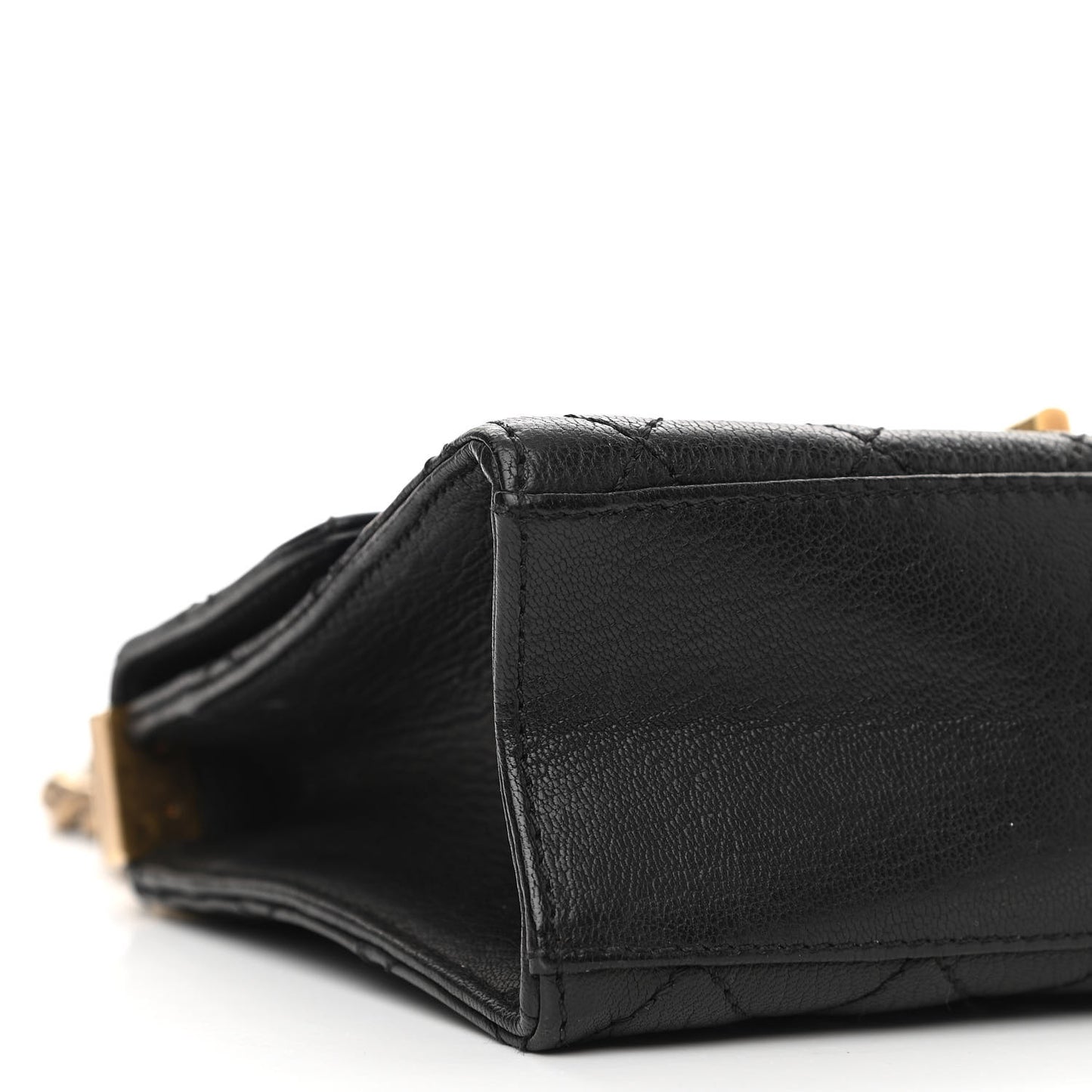 Goatskin Quilted Rita Flap Black