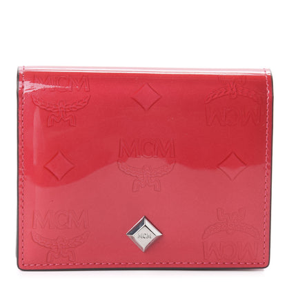 MCM Patent Monogram Bifold Wallet Red 1 of 5