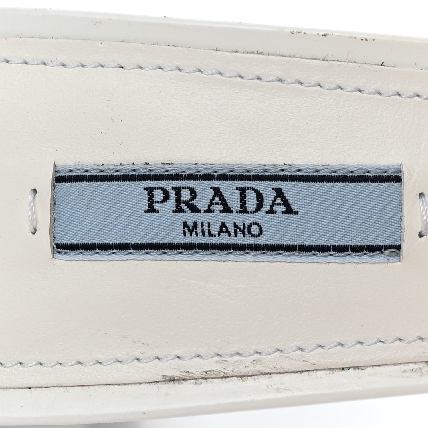 Prada Spazzolato Triangle Logo Pointed Toe 55mm Mules 38.5 White 8 of 17