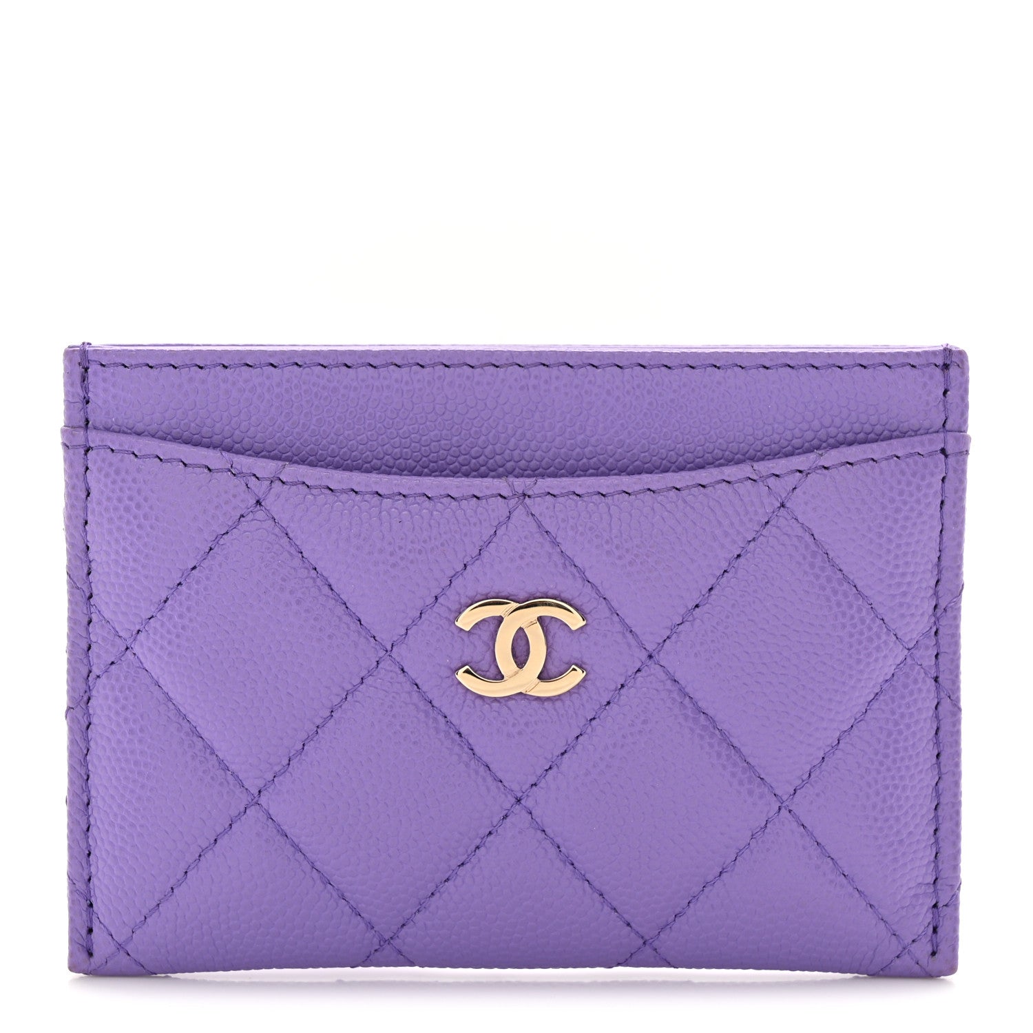 Chanel Caviar Quilted Card Holder Purple 1 of 10