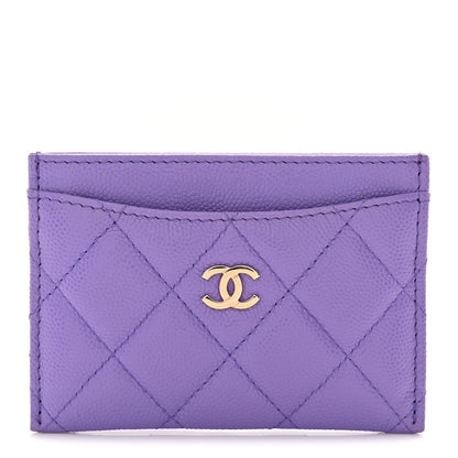 Chanel Caviar Quilted Card Holder Purple 1 of 10