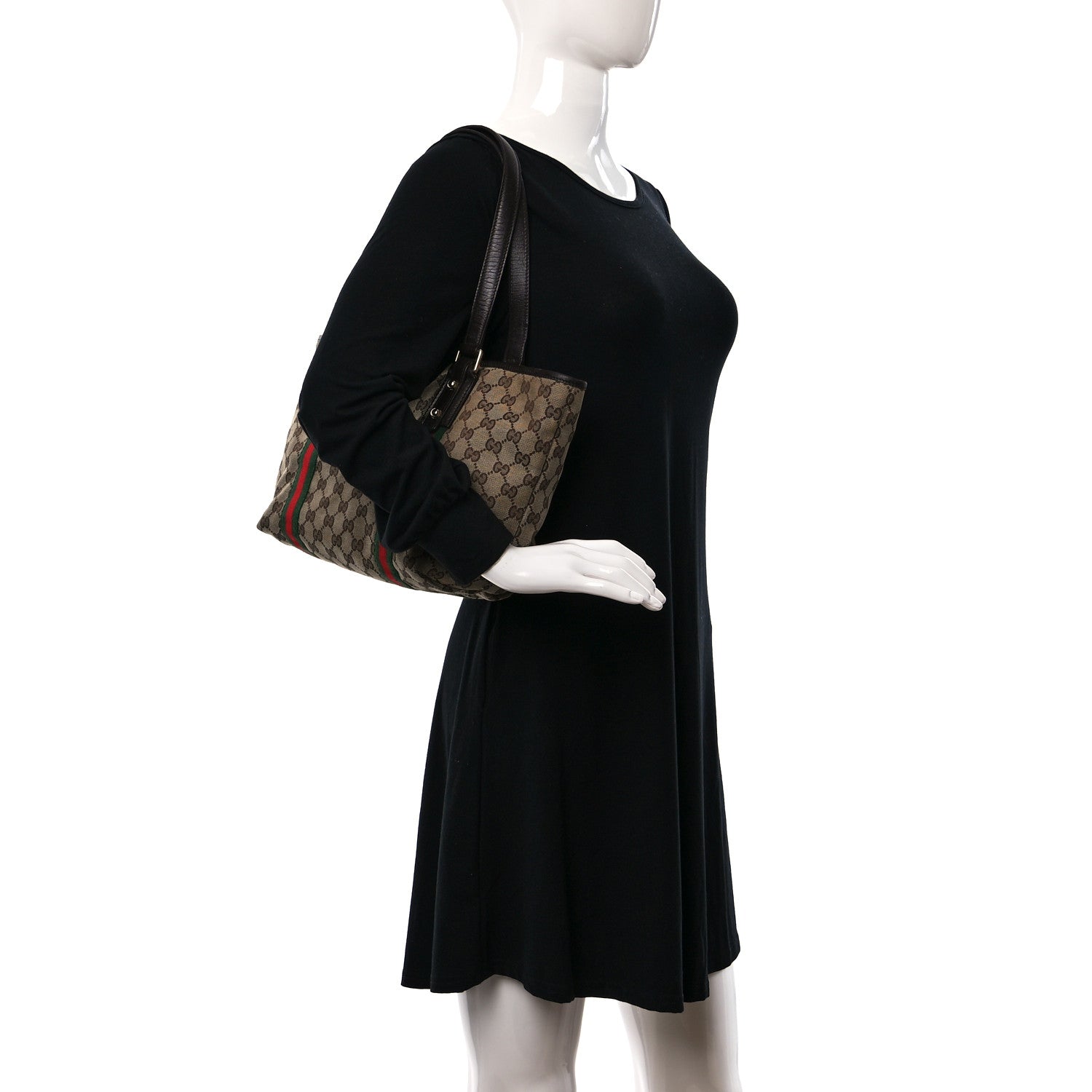 Gucci Monogram Medium Jolicoeur Tote Dark Brown 3 of 13