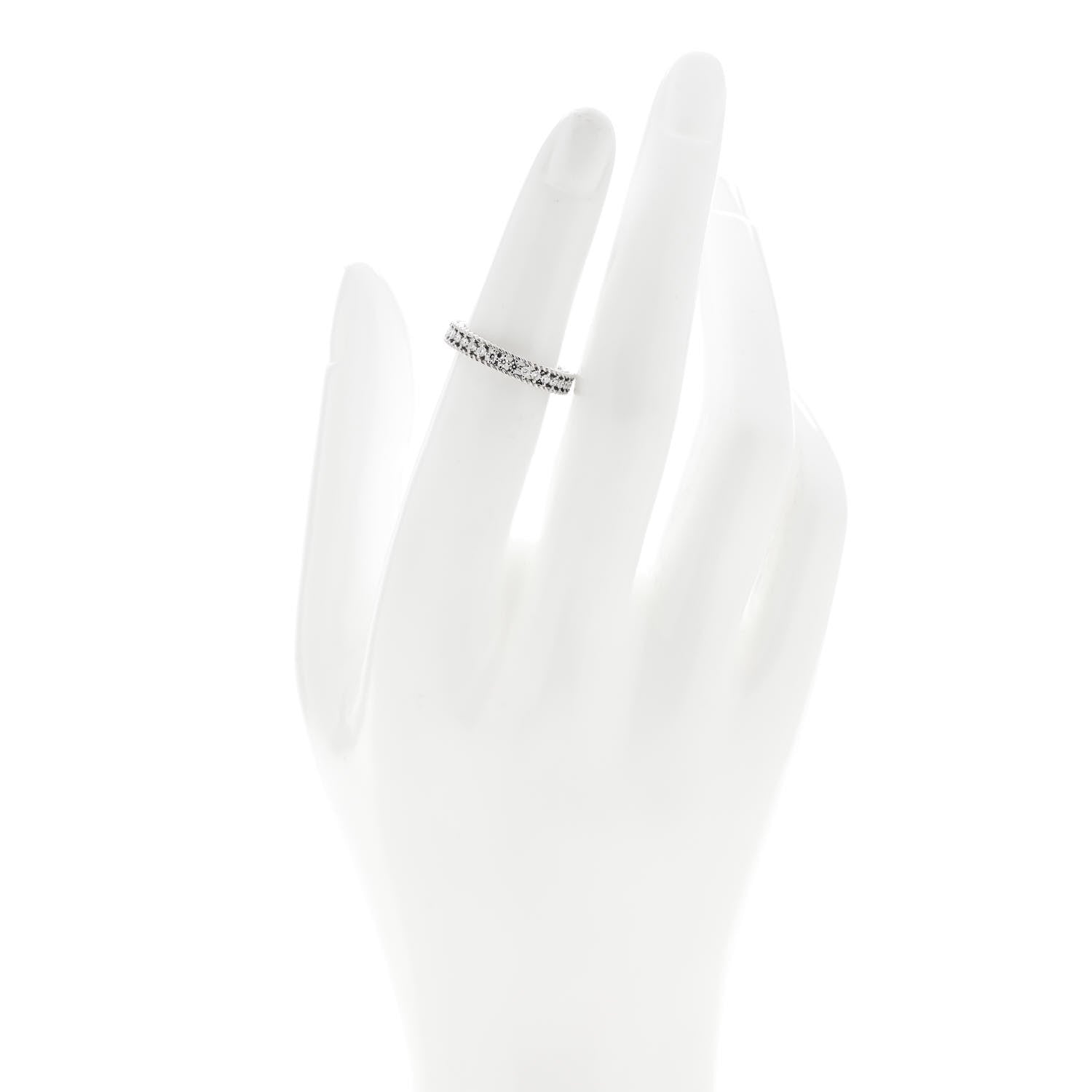 Roberto Coin 18K White Gold Diamond Symphony Princess Band Ring 49 5 2 of 4
