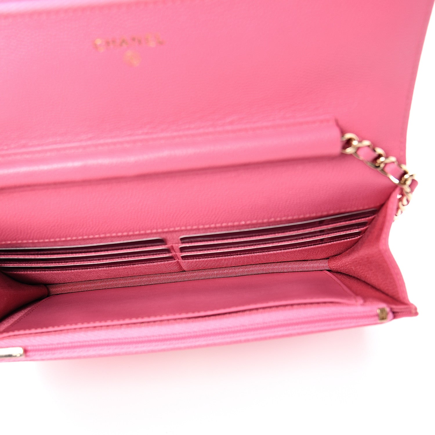 Chanel Caviar Quilted Wallet on Chain WOC Pink 4 of 11