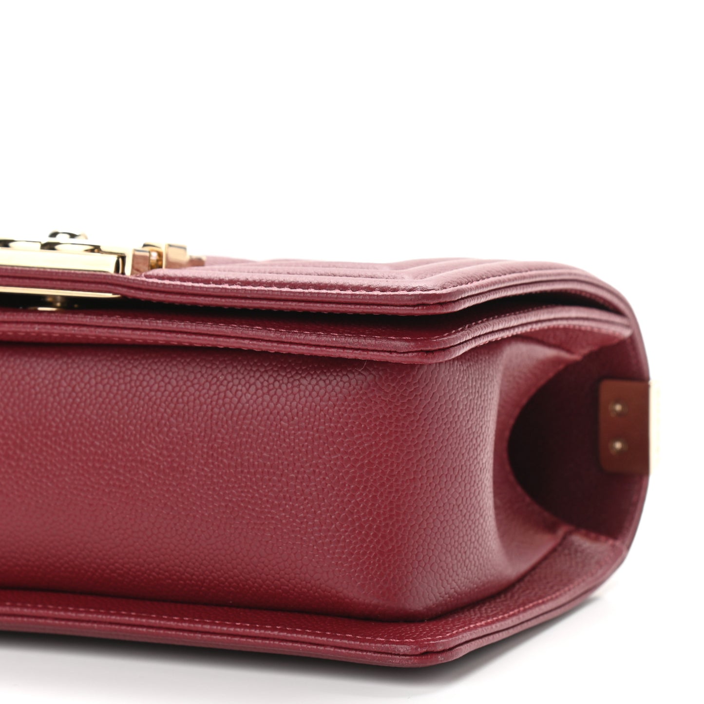 Caviar Quilted Small Boy Flap Burgundy