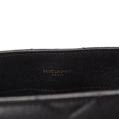 Saint Laurent Grain de Poudre Calfskin Y Quilted Monogram Medium Loulou Chain Satchel Black 9 of 11