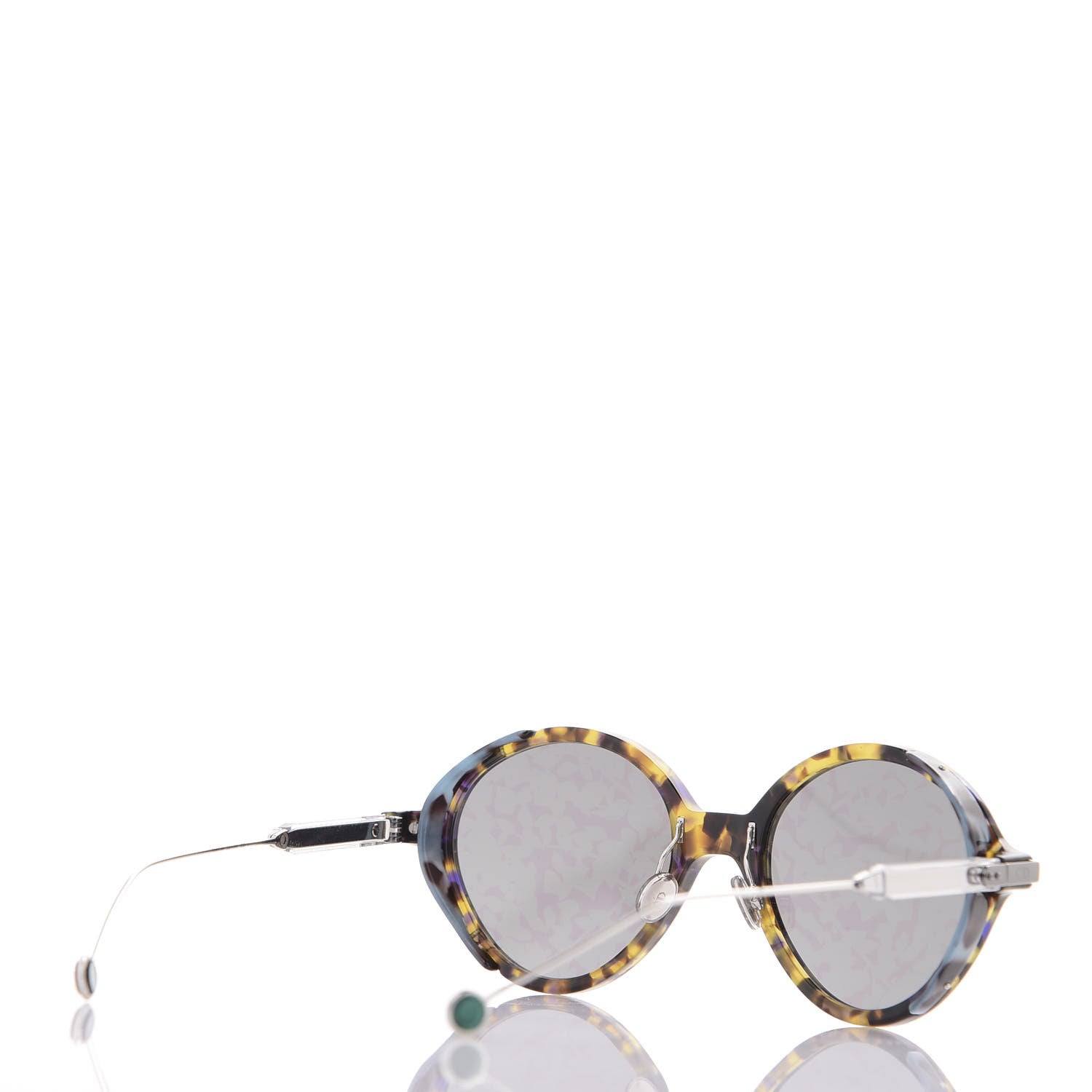 Christian Dior Acetate Leaf Print Umbrage Round Sunglasses Green Foliage 4 of 8