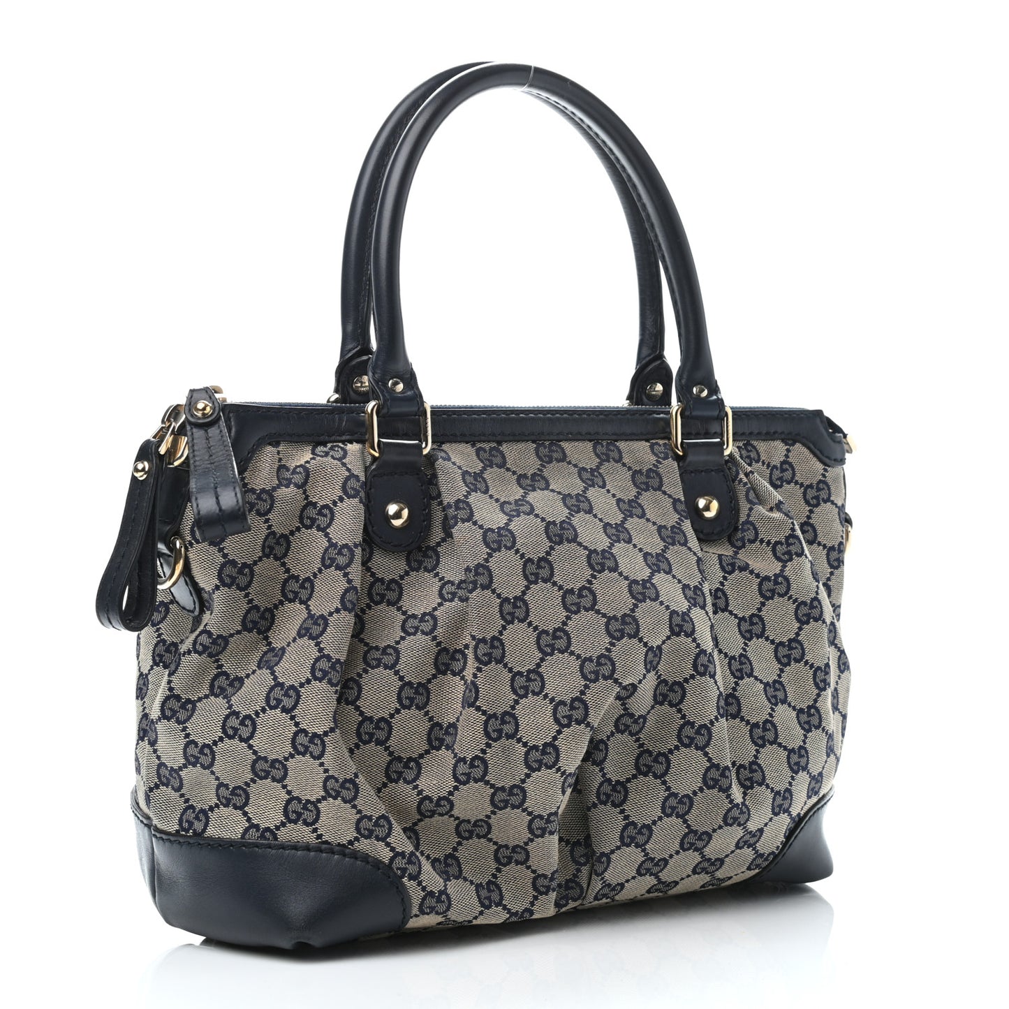 Monogram Margaux Calfskin Medium Sukey Top Handle Bag Beige Blue