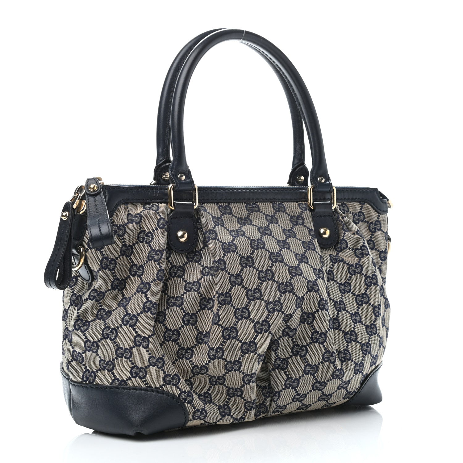 Gucci Monogram Margaux Calfskin Medium Sukey Top Handle Bag Beige Blue 2 of 4