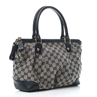 Gucci Monogram Margaux Calfskin Medium Sukey Top Handle Bag Beige Blue 2 of 4