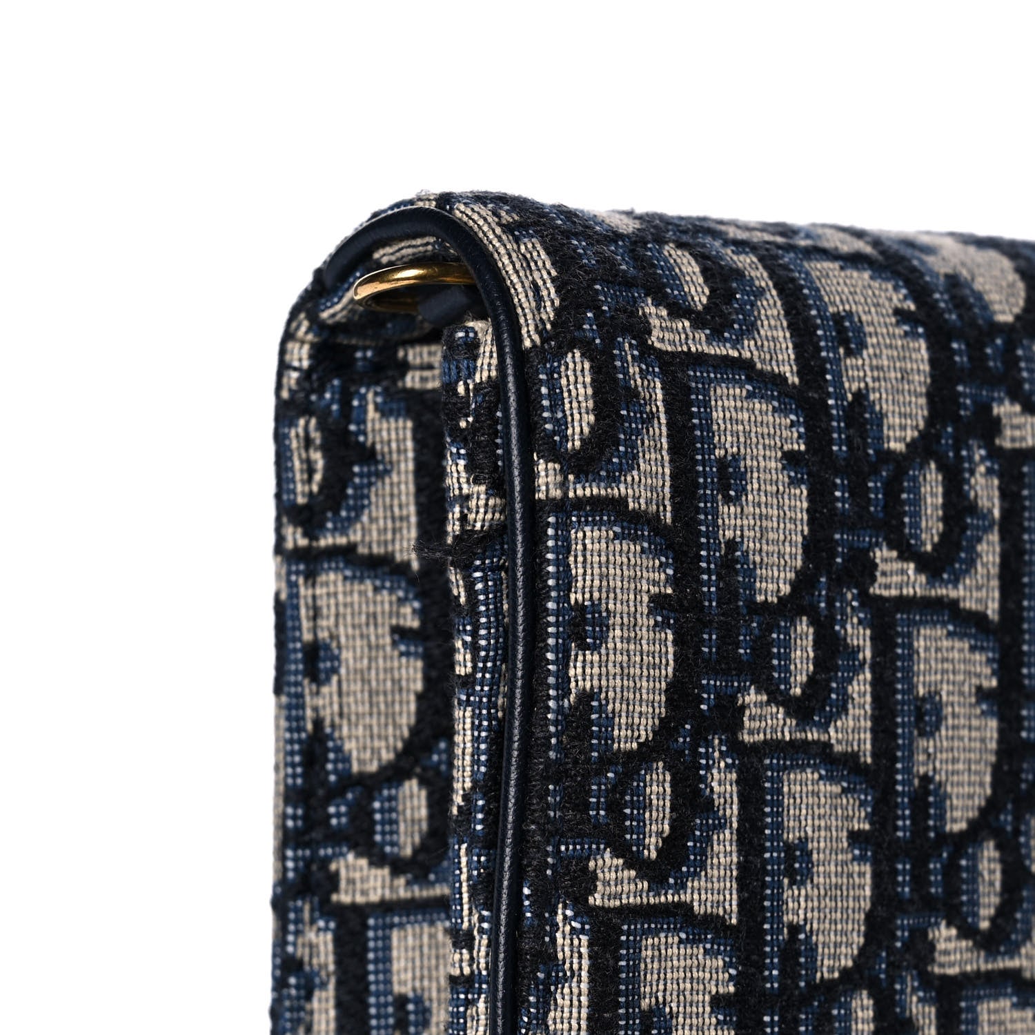 Christian Dior Oblique Saddle Chain Pouch Blue 12 of 13