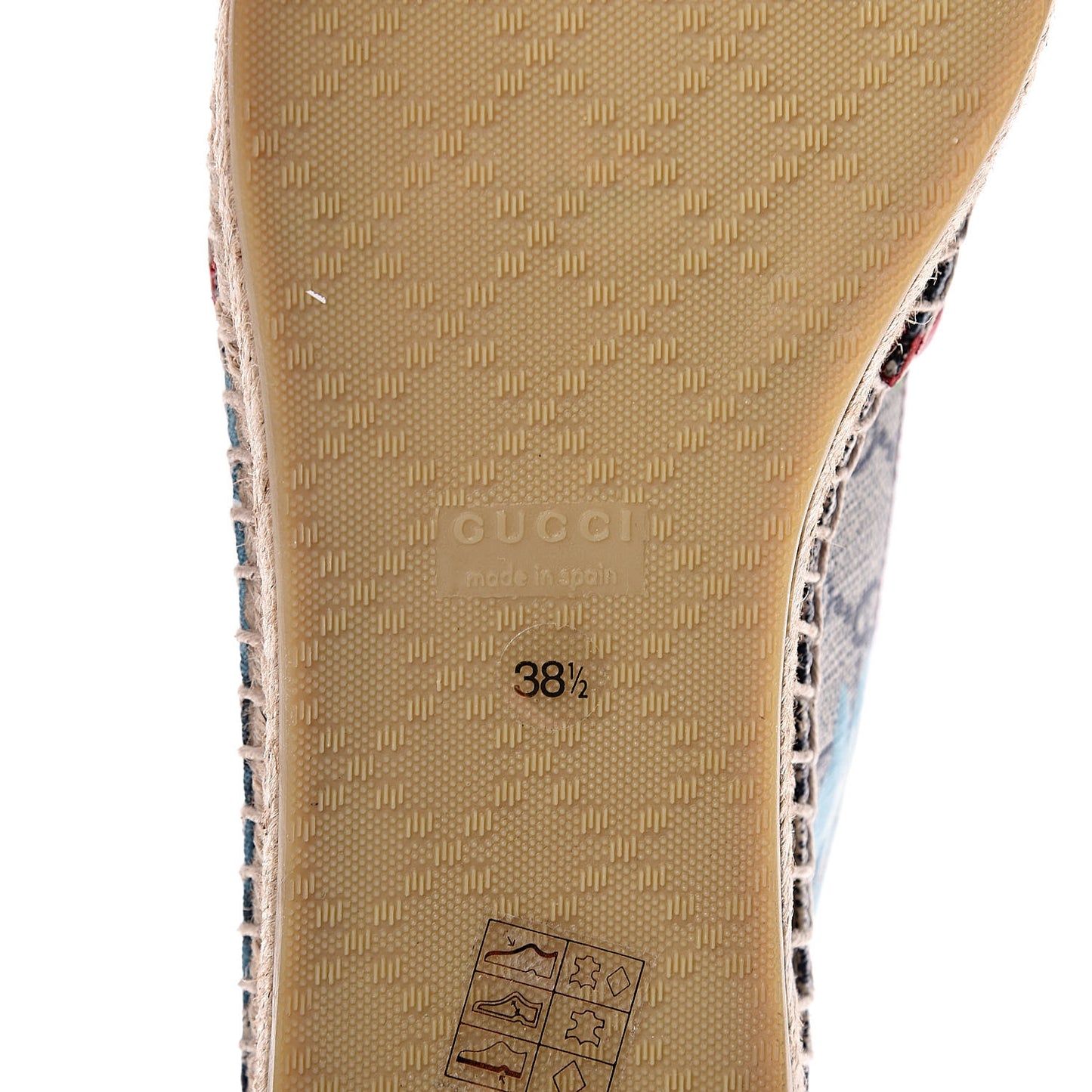GG Supreme Monogram Blooms Espadrilles 38.5 Beige Blue Navy Hibiscus Red