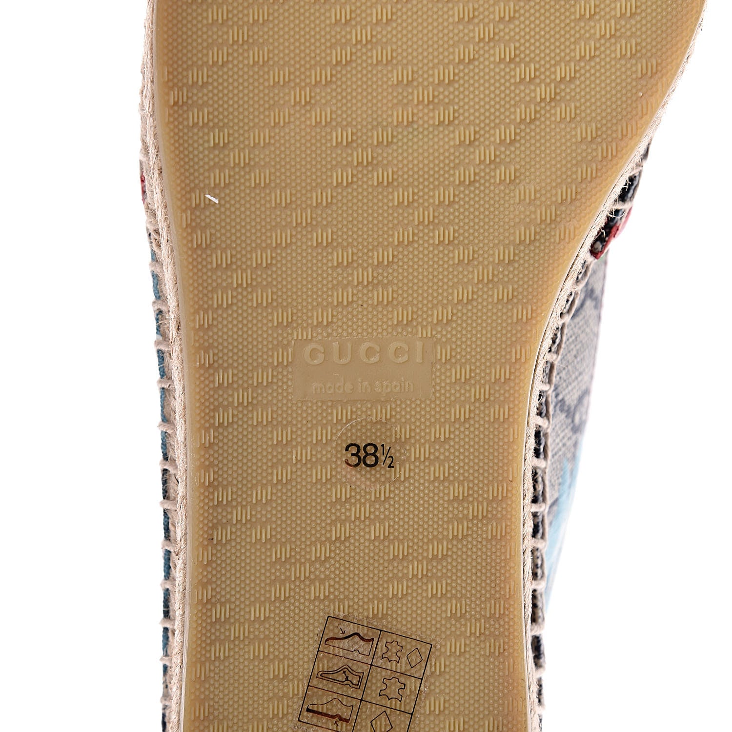 Gucci GG Supreme Monogram Blooms Espadrilles 38.5 Beige Blue Navy Hibiscus Red 7 of 10