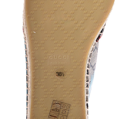 Gucci GG Supreme Monogram Blooms Espadrilles 38.5 Beige Blue Navy Hibiscus Red 7 of 10