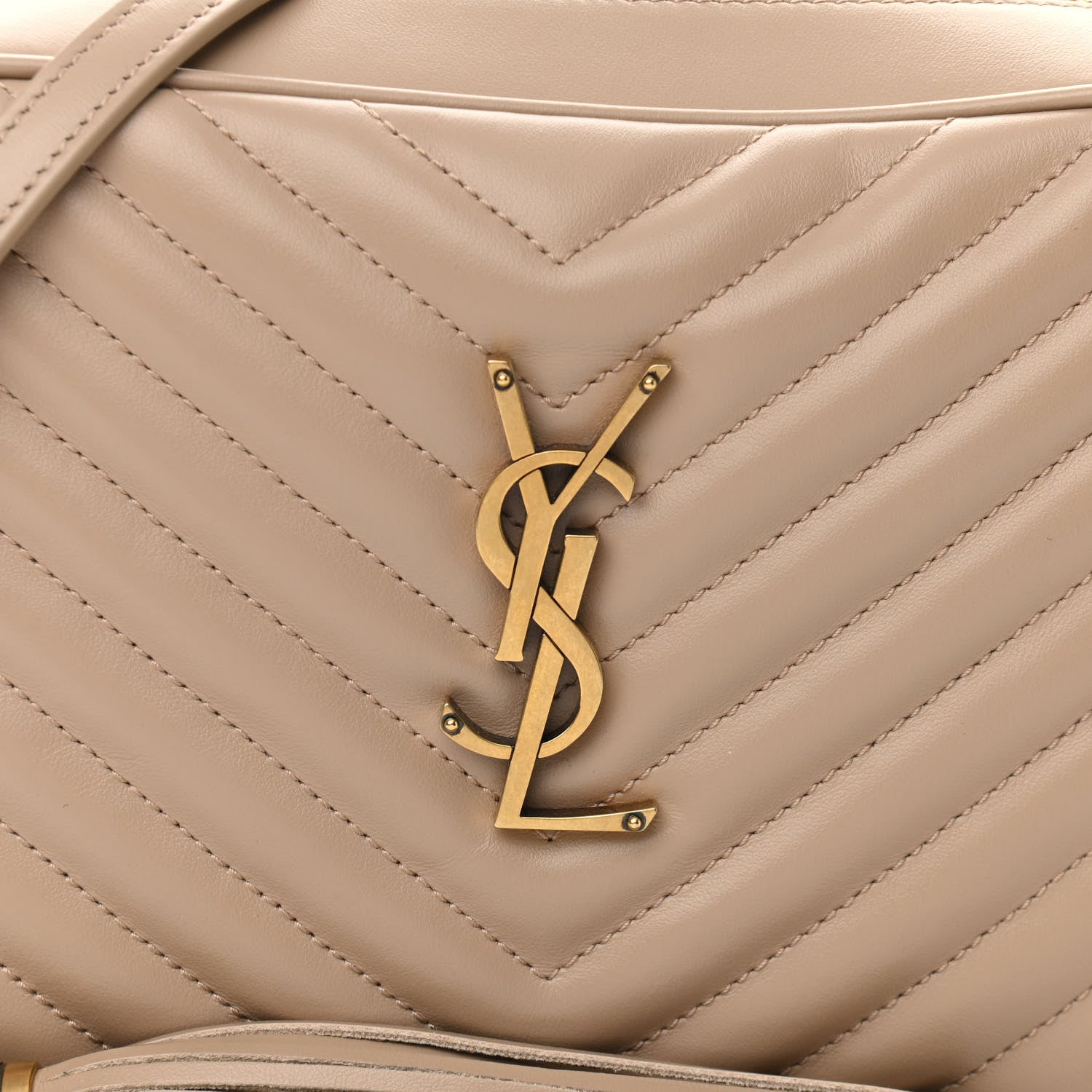 Saint Laurent Calfskin Matelasse Monogram Lou Camera Bag Dark Latte 8 of 10