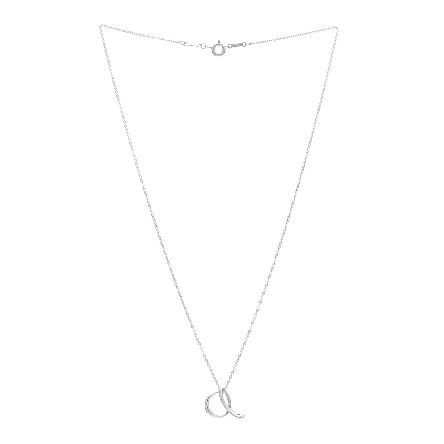 Sterling Silver Elsa Peretti Letter A Pendant Necklace