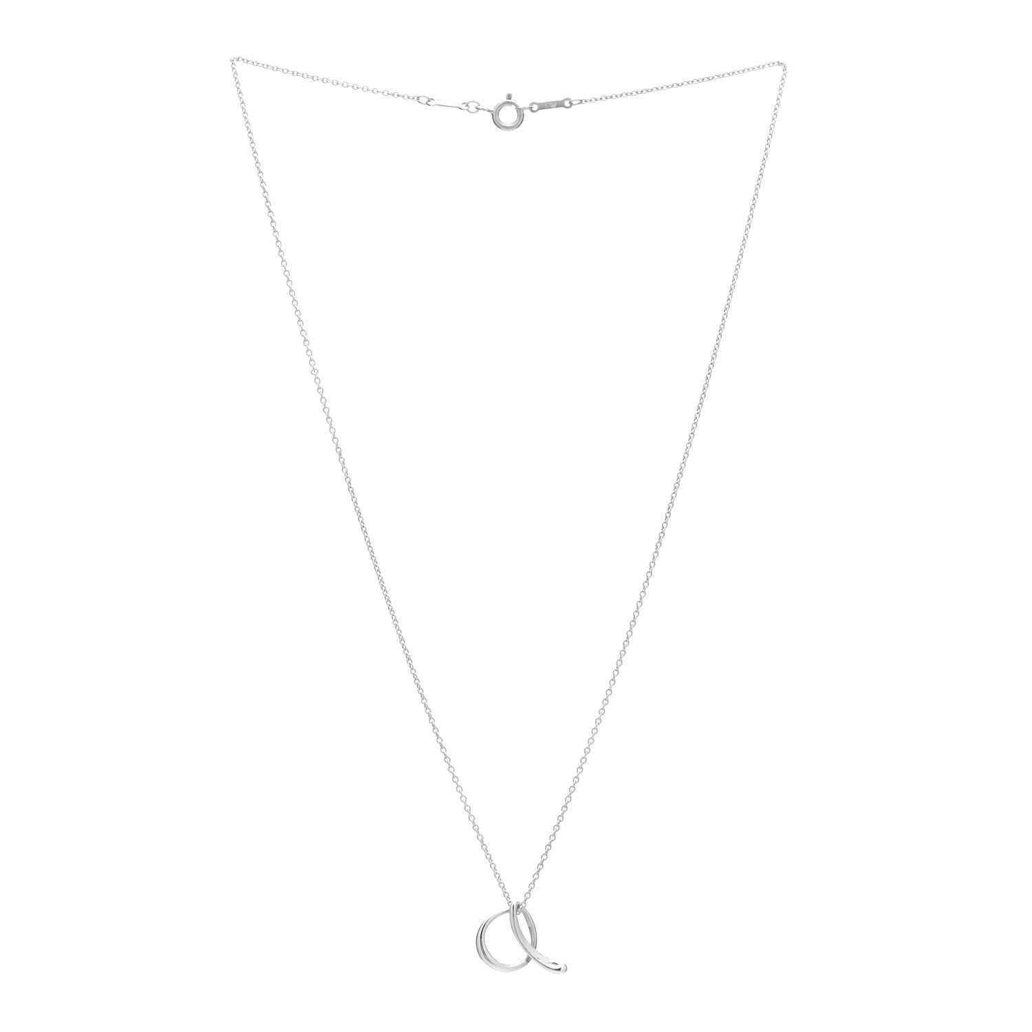 Tiffany Sterling Silver Elsa Peretti Letter A Pendant Necklace 3 of 5