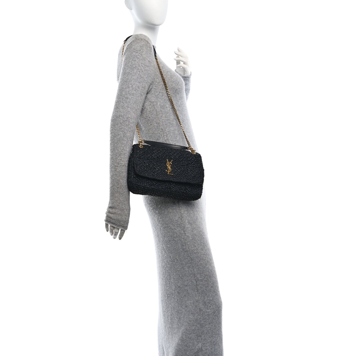 Raffia Monogram Medium Jamie Black