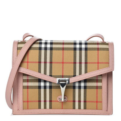 Burberry Grainy Calfskin Vintage Check Small Macken Crossbody Bag Ash Rose 1 of 10