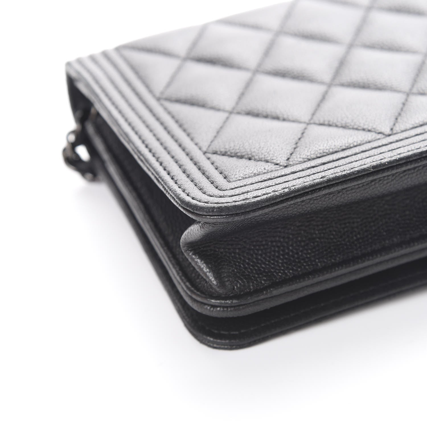 Chanel Caviar Quilted Boy Wallet On Chain WOC So Black 12 of 16