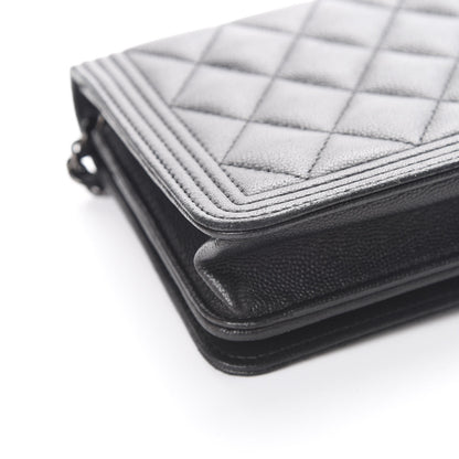 Chanel Caviar Quilted Boy Wallet On Chain WOC So Black 12 of 16