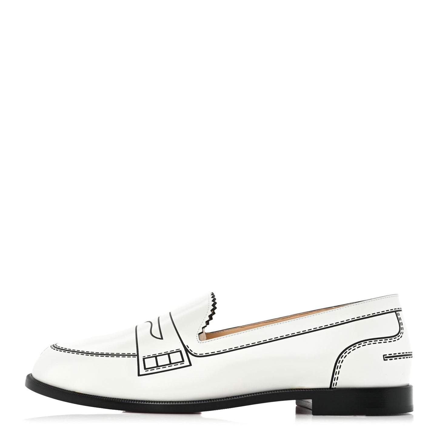 Calfskin Women Mocalaureat Tromp L'oeil Loafers 39 White