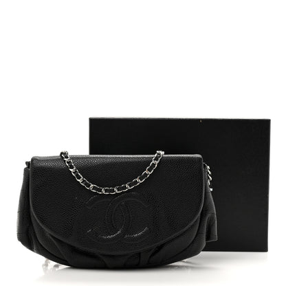 Chanel Caviar Half Moon Wallet On Chain WOC Black 14 of 14