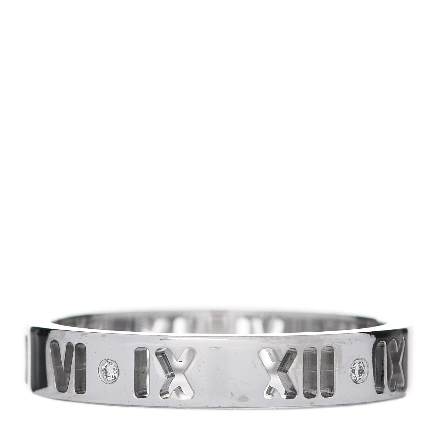 18K White Gold Diamond Atlas Pierced Ring 53 6.25