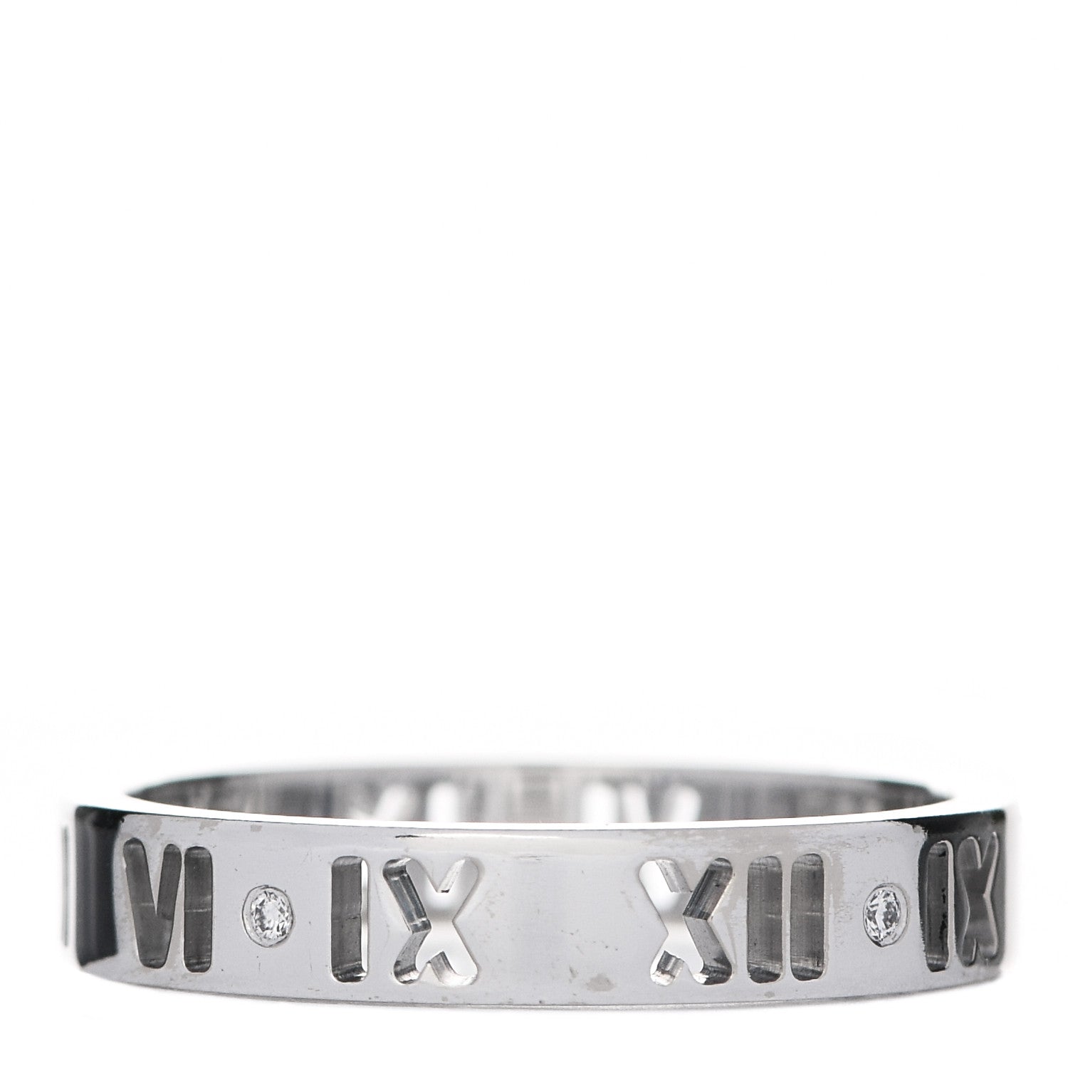 Tiffany 18K White Gold Diamond Atlas Pierced Ring 53 6.25 3 of 4
